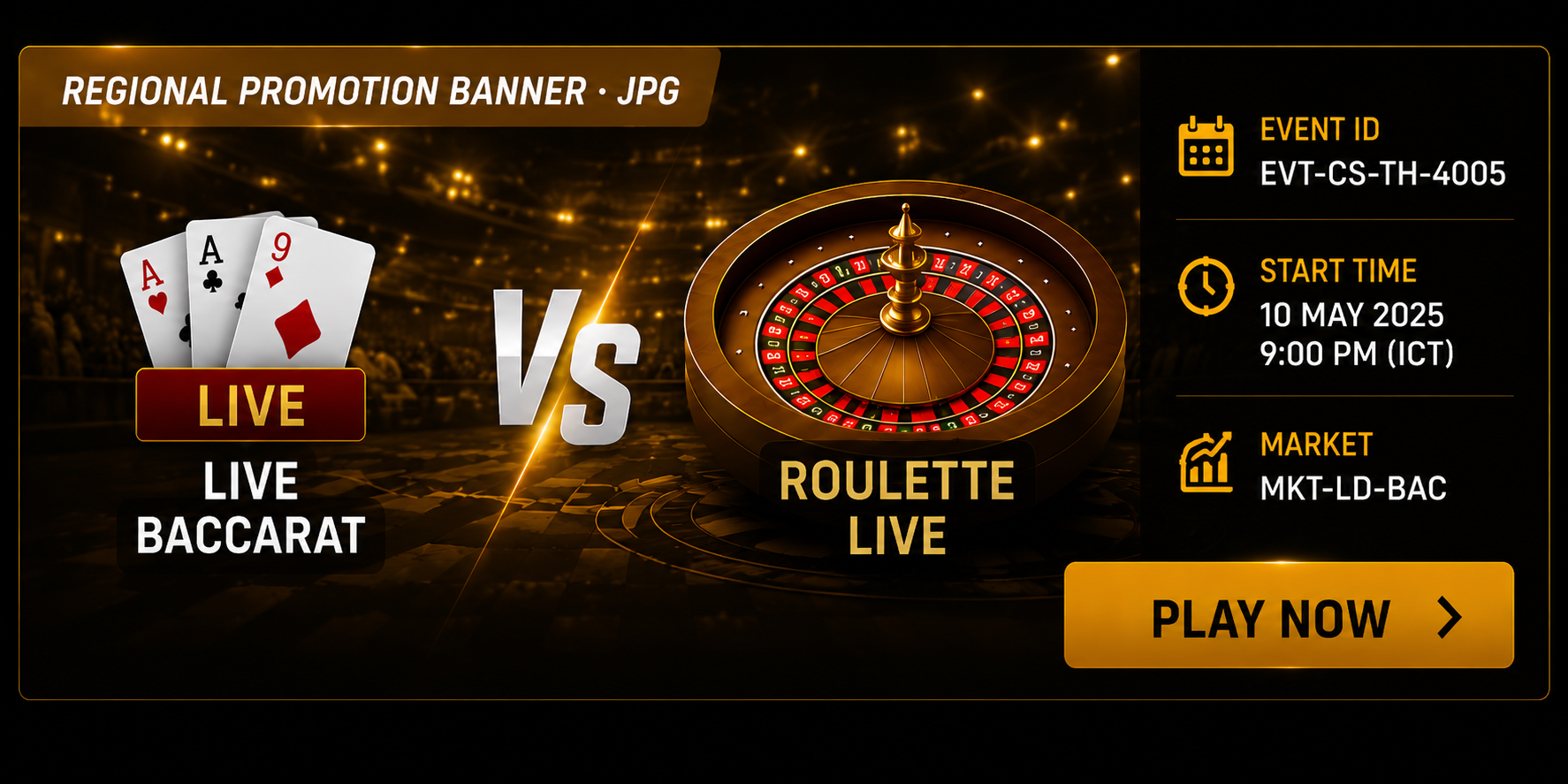 Regional promotion banner for live casino